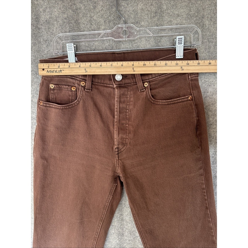GAP Cheeky Straight Jeans Womens 28 Brown High Rise Raw Hem Button Fly Denim - Picture 7 of 16